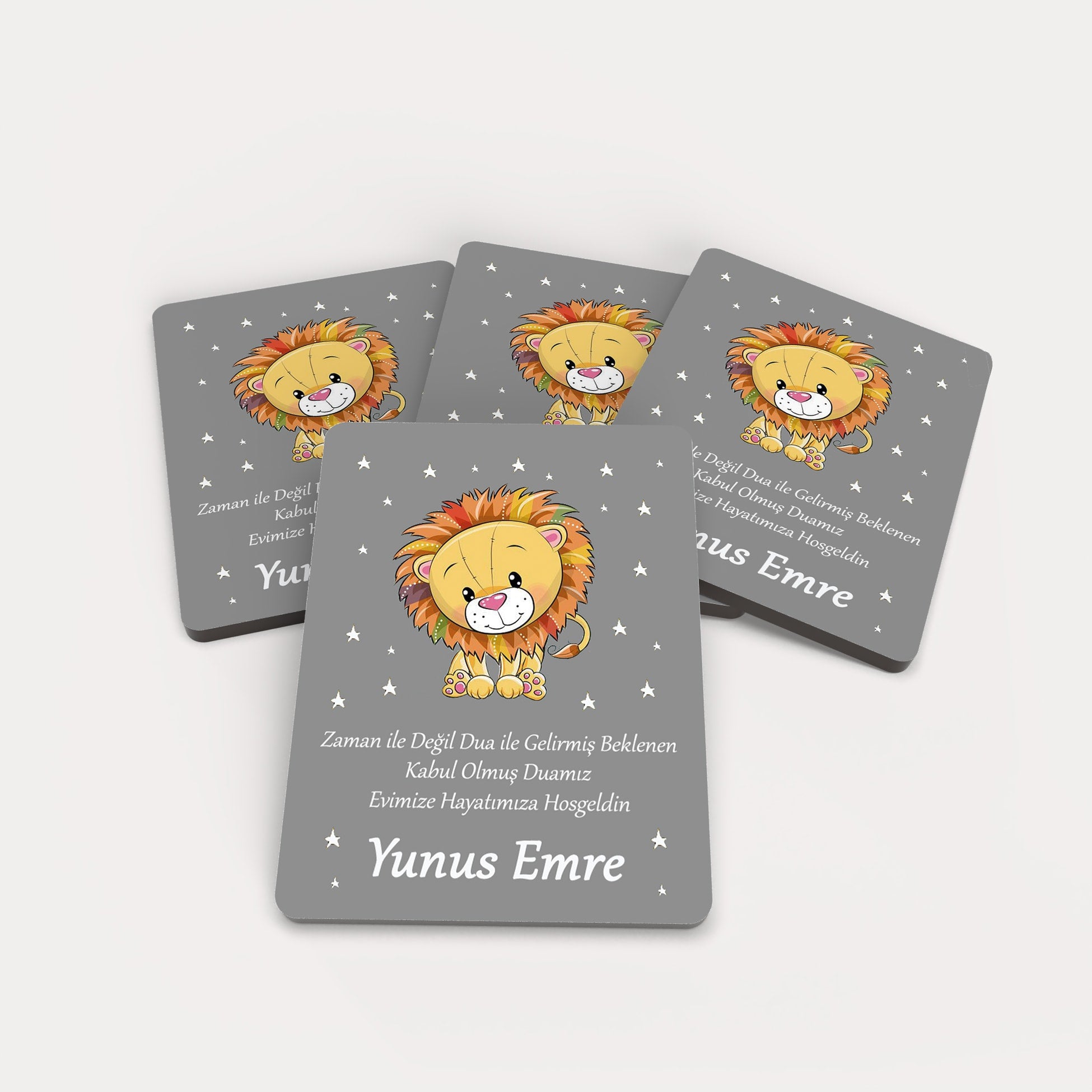Aslan Temalı Ahşap Magnet