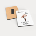 Çiçek Desenli Ahşap Magnet