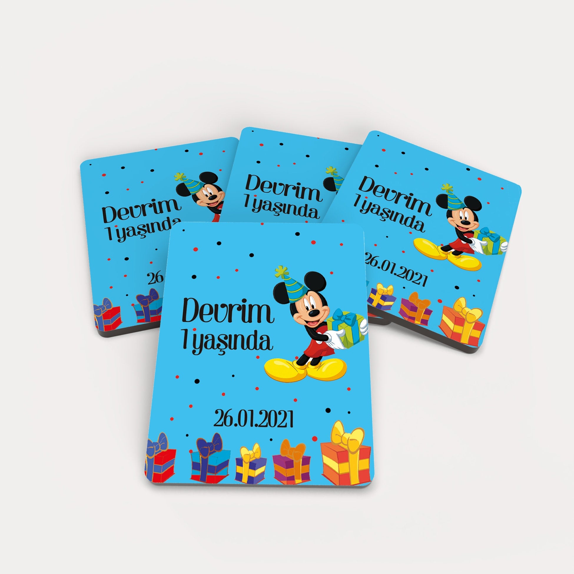 Mickey Mouse Temalı Ahşap Magnet
