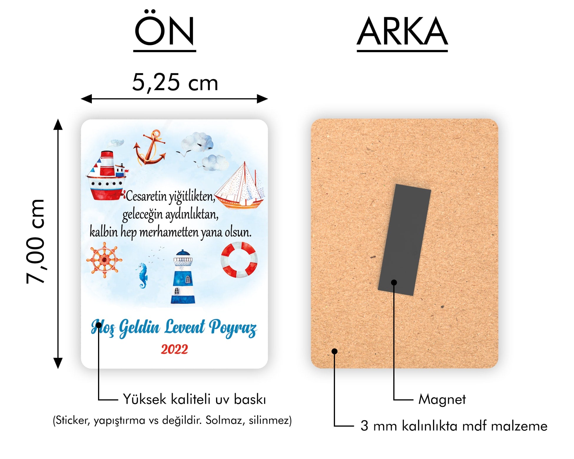 Deniz Temalı Ahşap Magnet