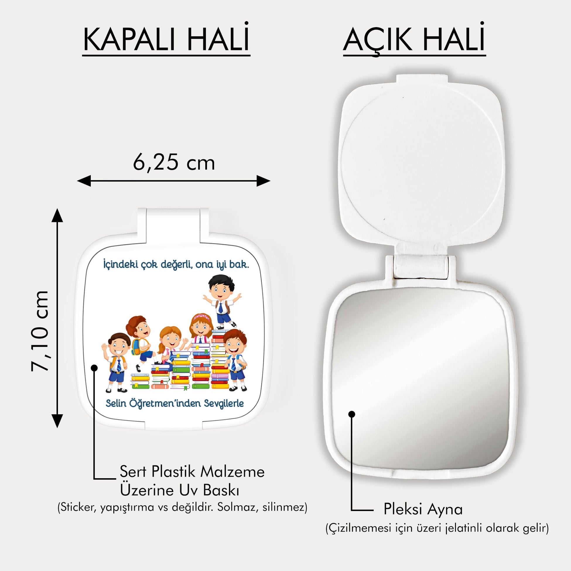 Okul Tatili Temalı Kare Ayna