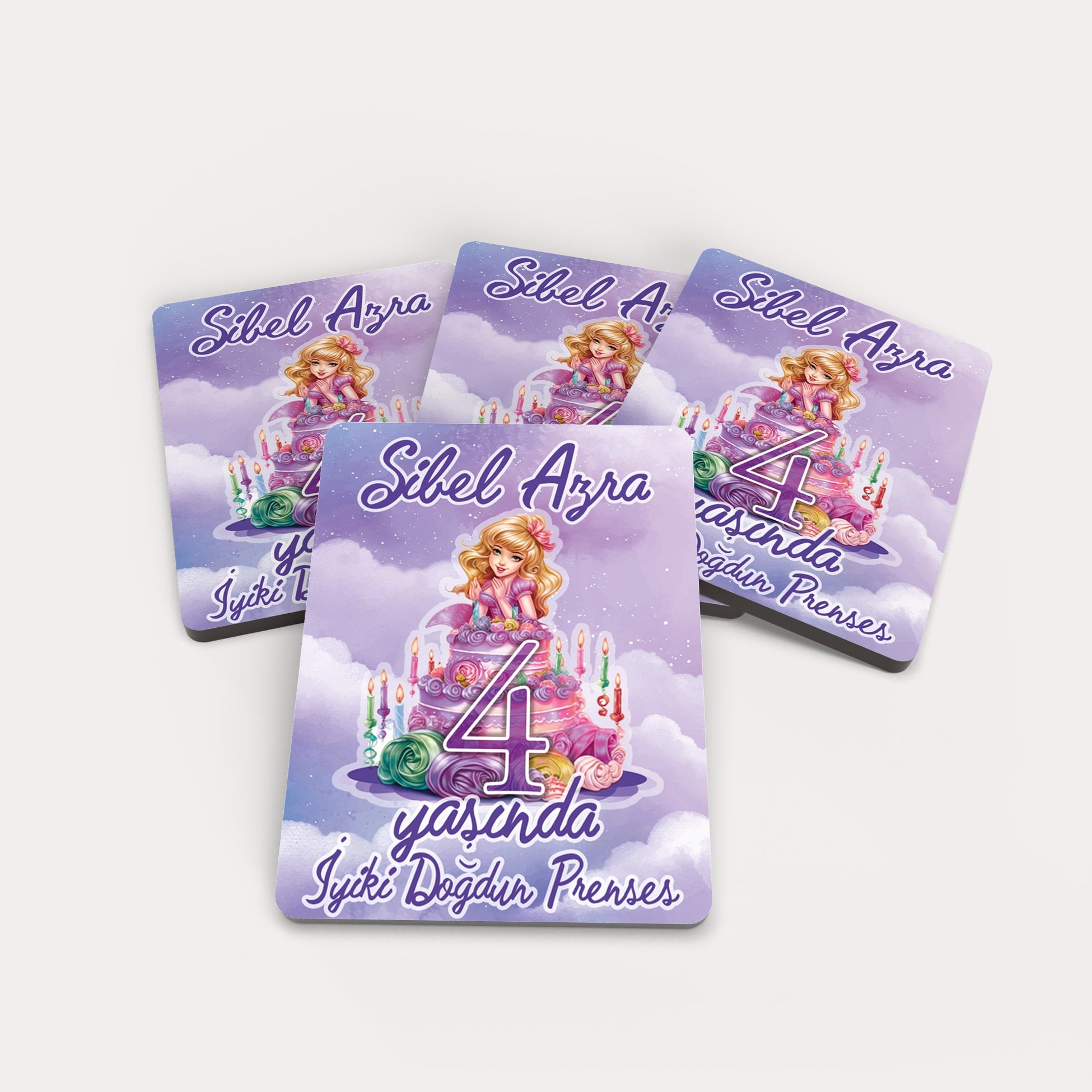 Prenses Temalı Ahşap Magnet