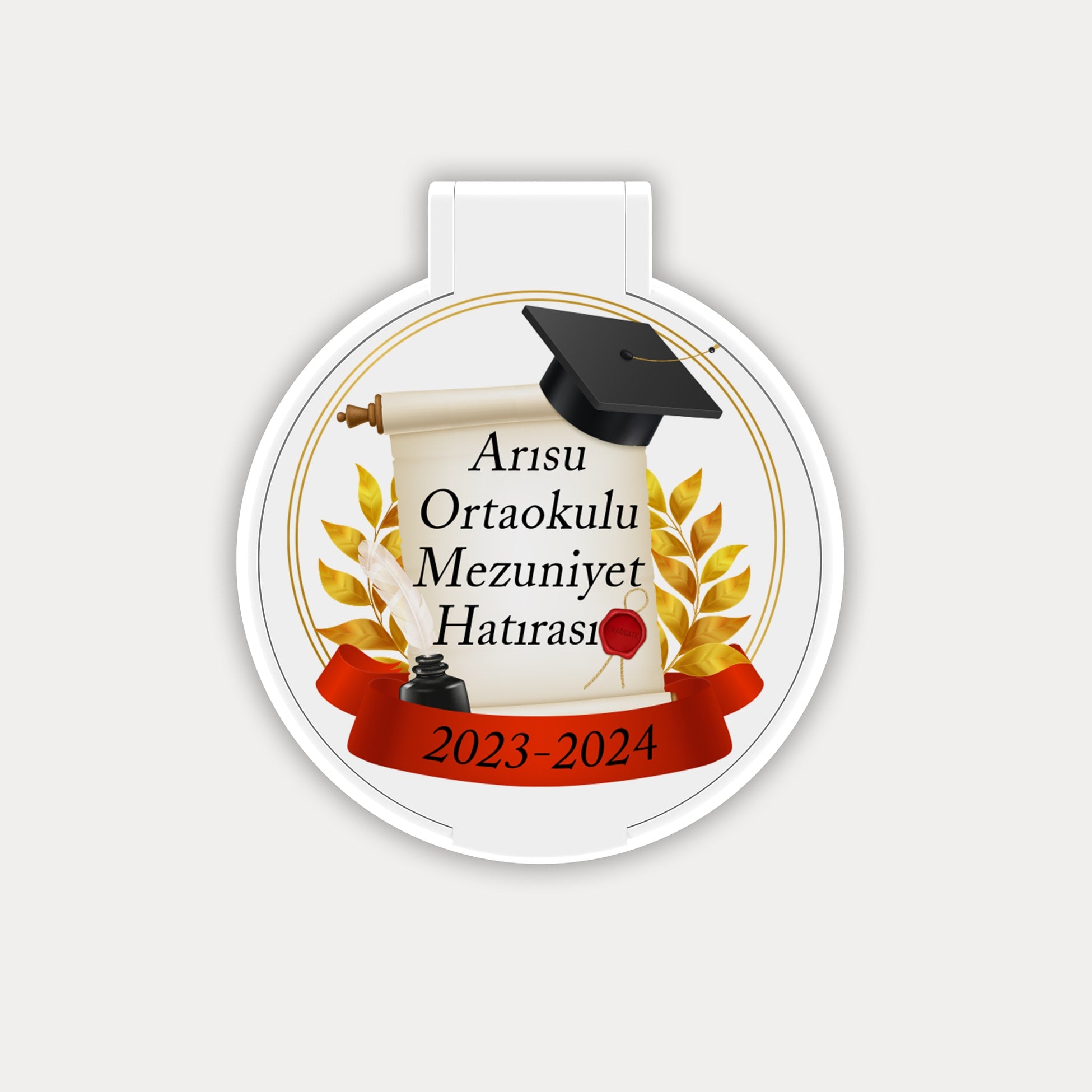 Mezuniyet Hatırası Temalı Yuvarlak Ayna