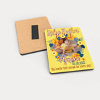 Sarı Çiçek Desenli Ahşap Magnet