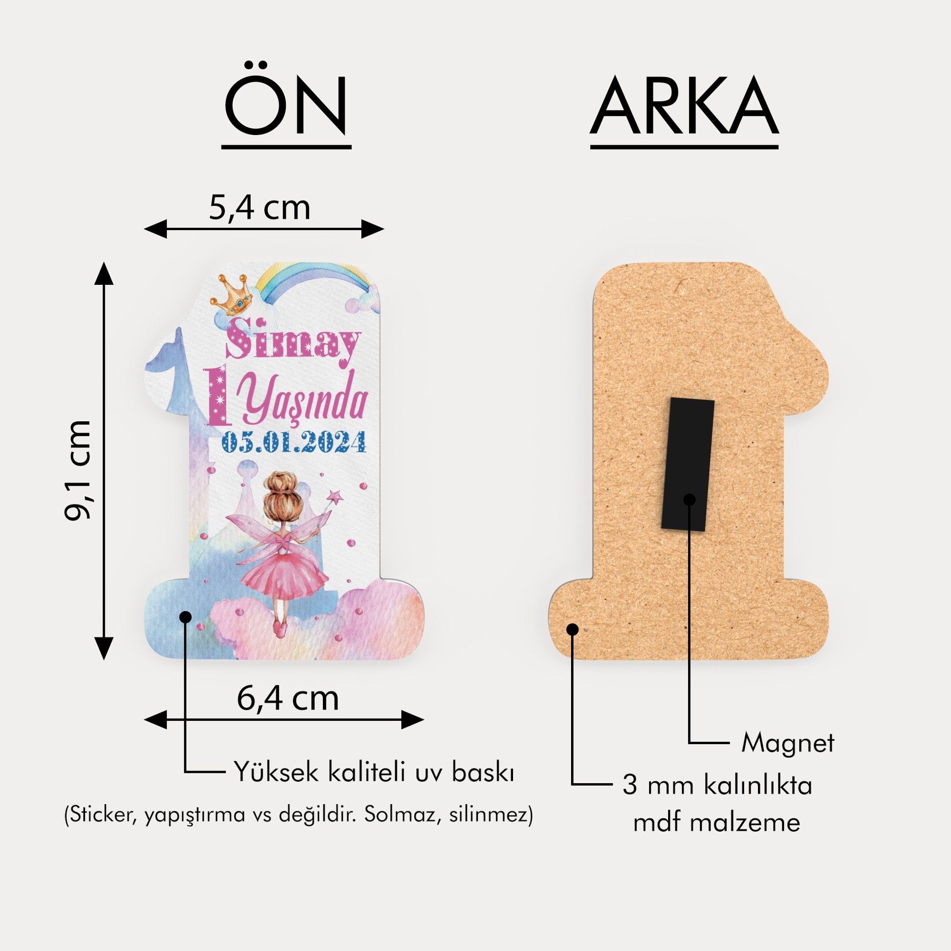 Peri Kızı Temalı Ahşap Magnet
