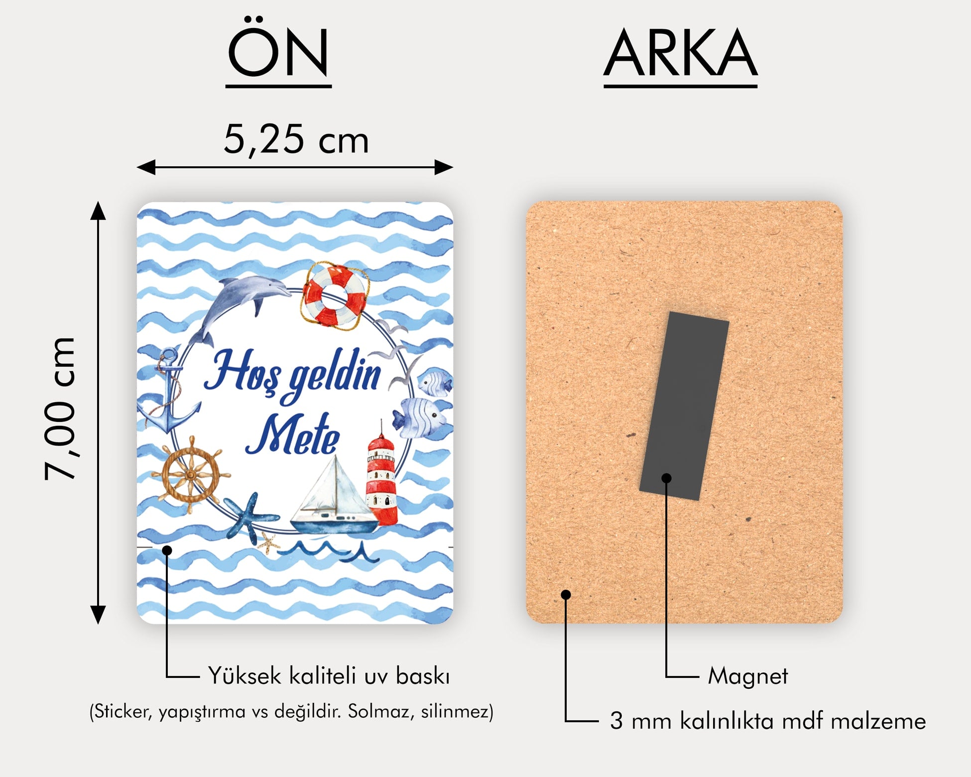 Deniz Temalı Ahşap Magnet