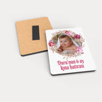 Pembe Çiçek Temalı Ahşap Magnet