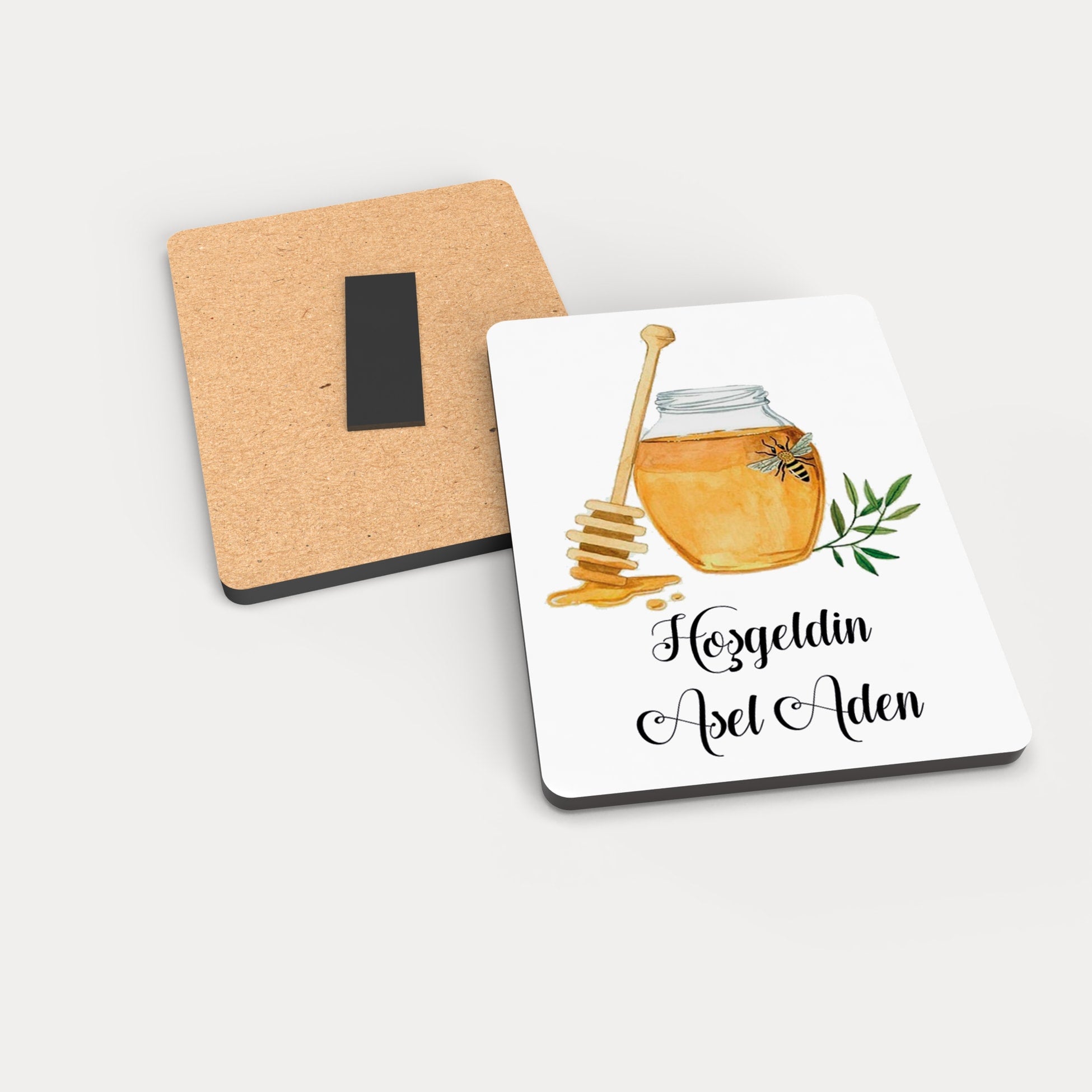 Bal Temalı Ahşap Magnet