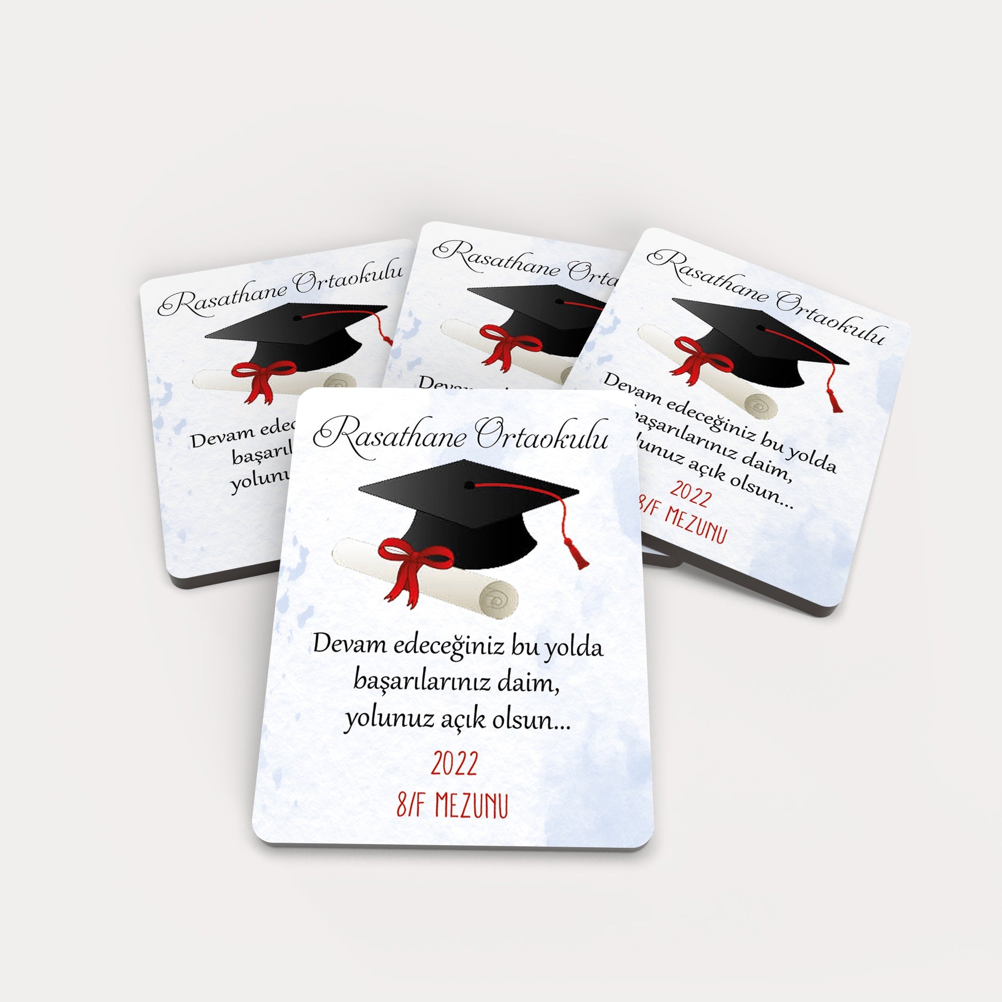 Mezuniyet Temalı Ahşap Magnet