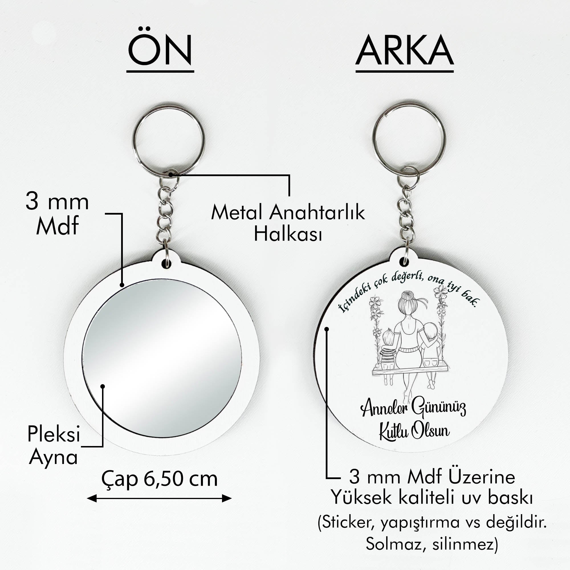 Anneler Günü Temalı Anahtarlıklı Ayna