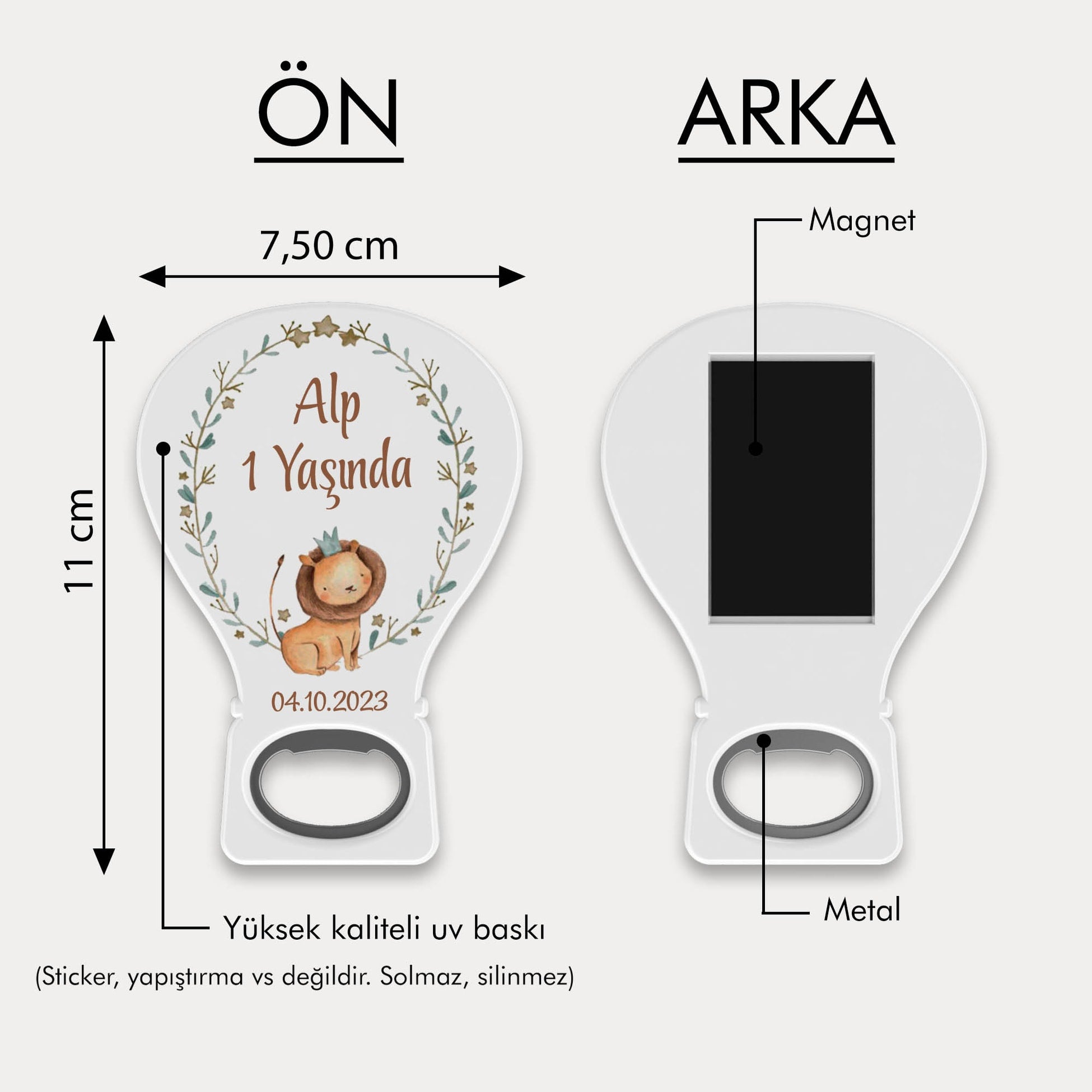 Aslan Desenli Balon Açacak Magnet