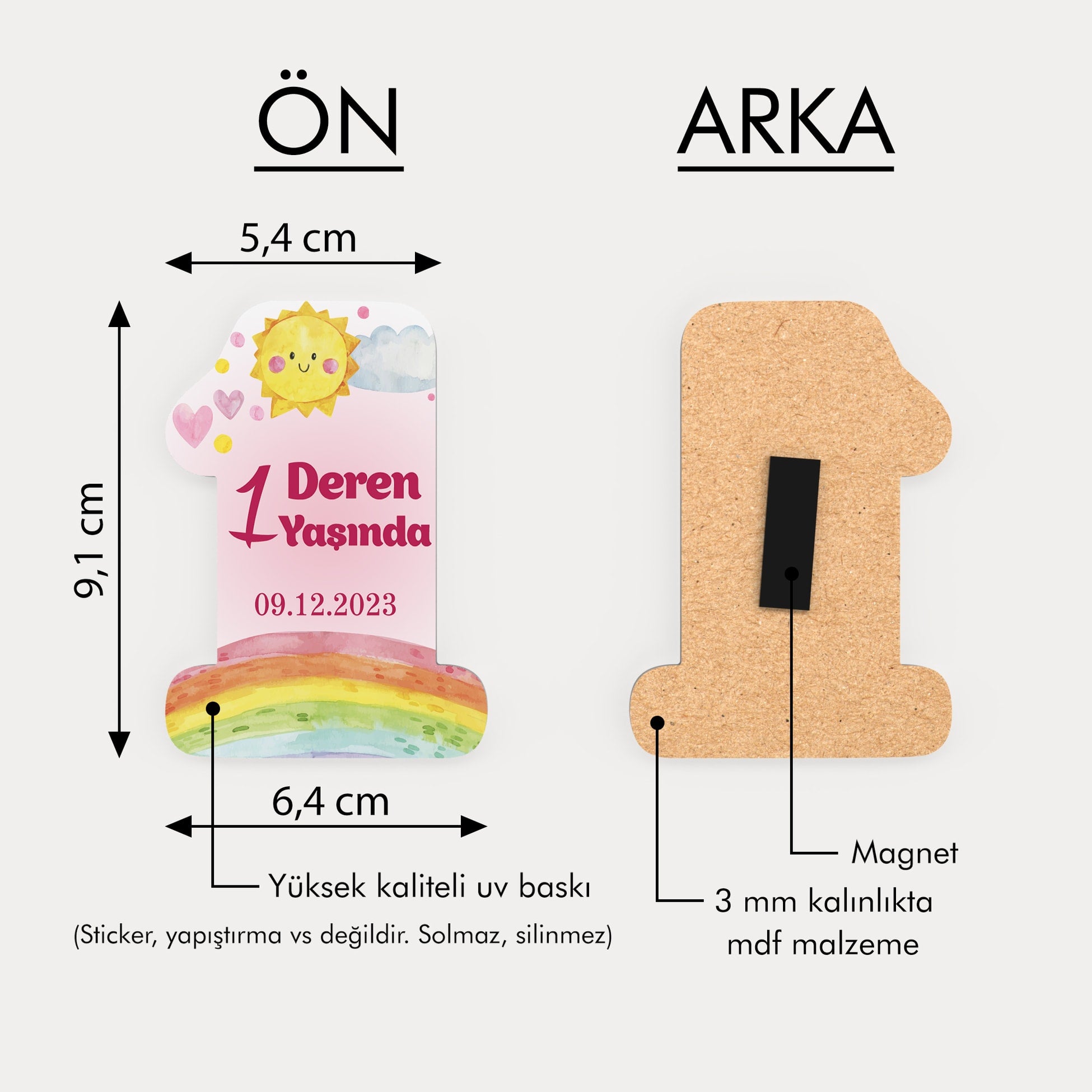 Gökyüzü Desenli Ahşap Magnet