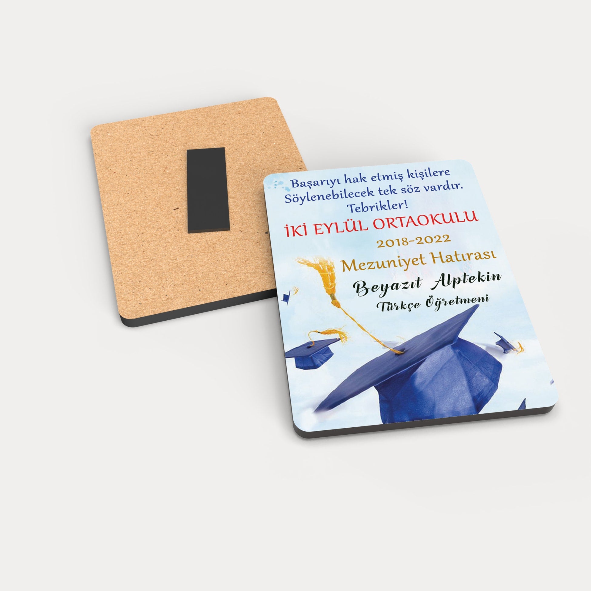 Mezuniyet Temalı Ahşap Magnet
