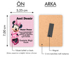 Puantiyeli Minnie Mouse Desenli Ahşap Magnet