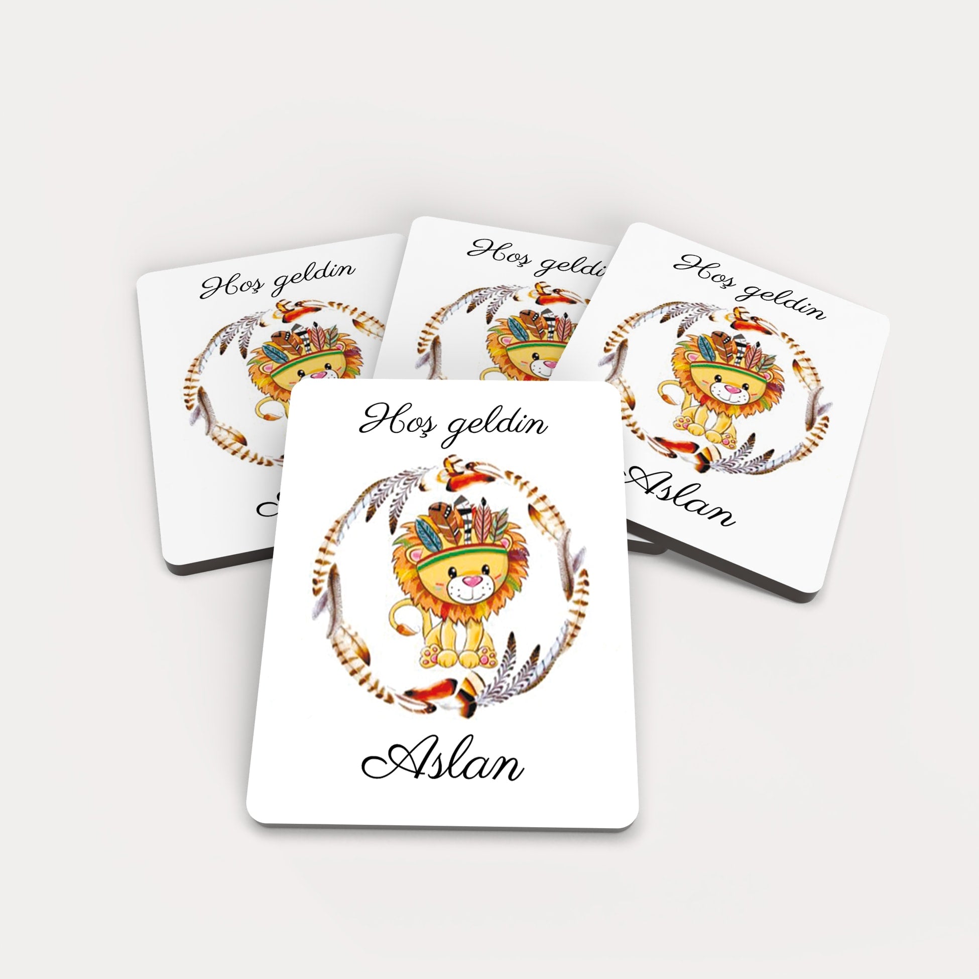 Aslan Desenli Ahşap Magnet