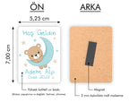 Ayda Asılı Ayıcık Desenli Ahşap Magnet