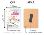 Unicorn Temalı Ahşap Magnet