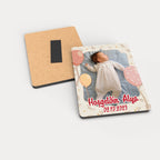 Pembe Balon Temalı Fotoğraflı Ahşap Magnet