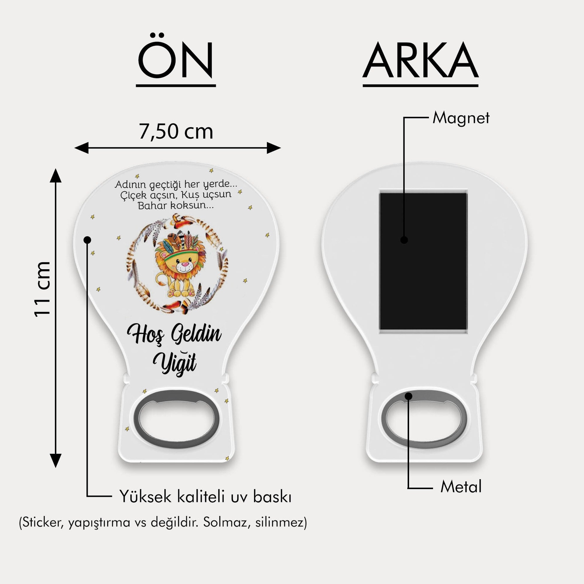 Aslan Desenli Balon Açacak Magnet