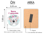 Koala Desenli Ahşap Magnet