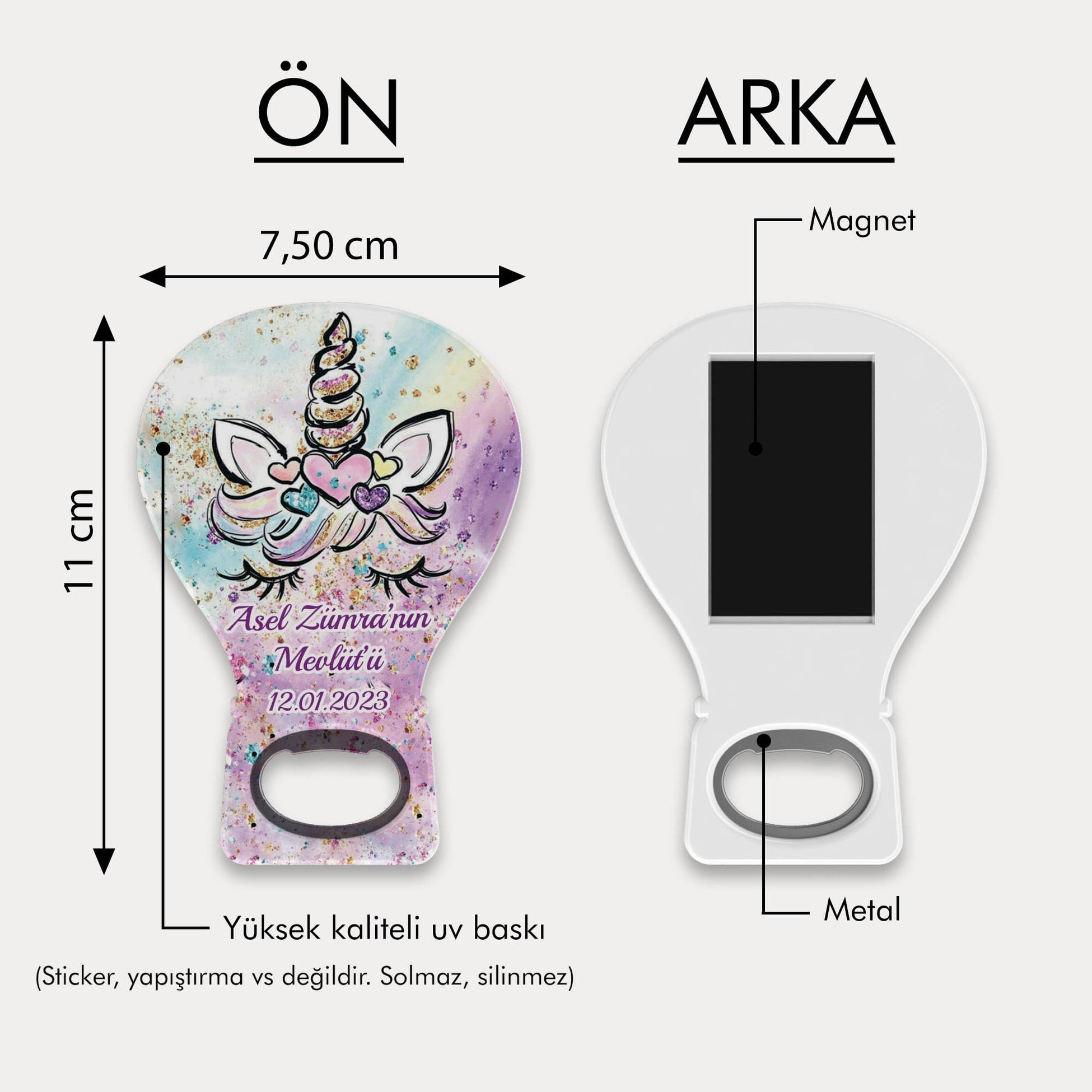 Unicorn Temalı Balon Açacak Magnet