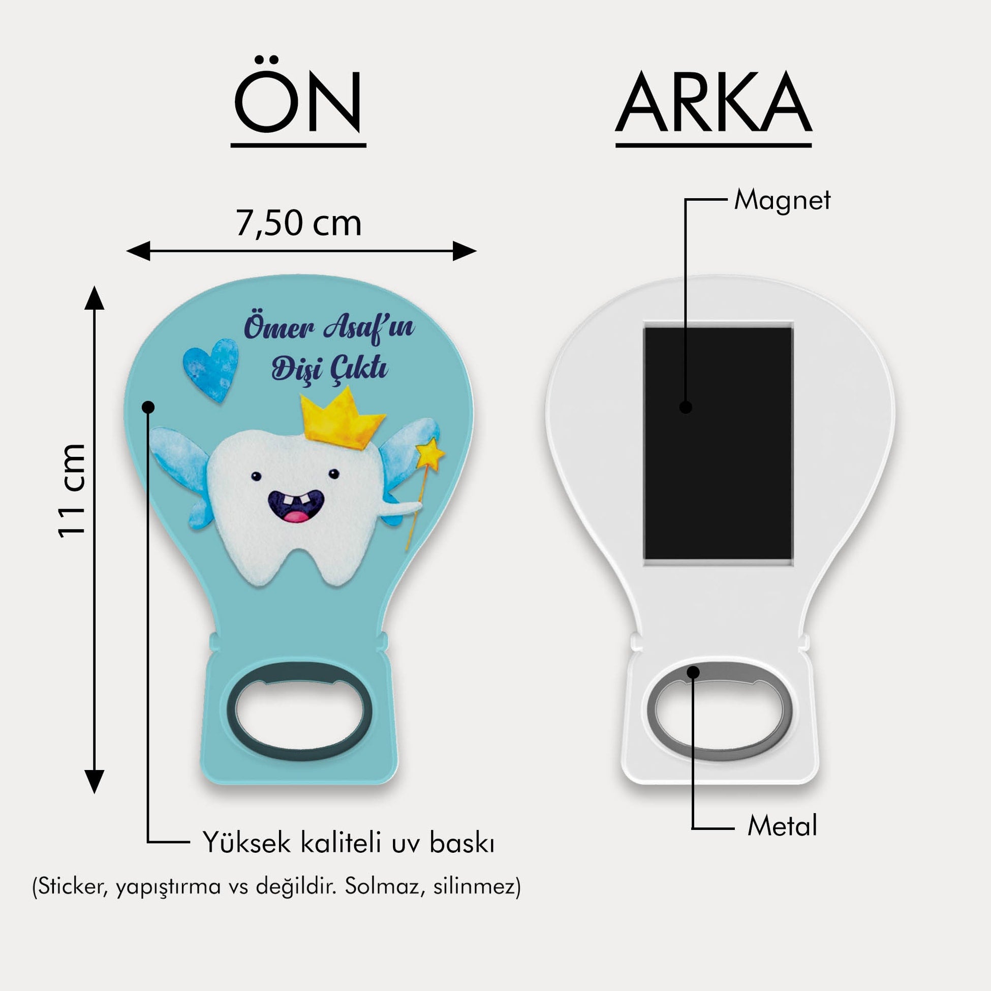 Kral Taçlı Diş Temalı Balon Açacak Magnet