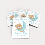 Ayda Asılı Ayıcık Desenli Ahşap Magnet