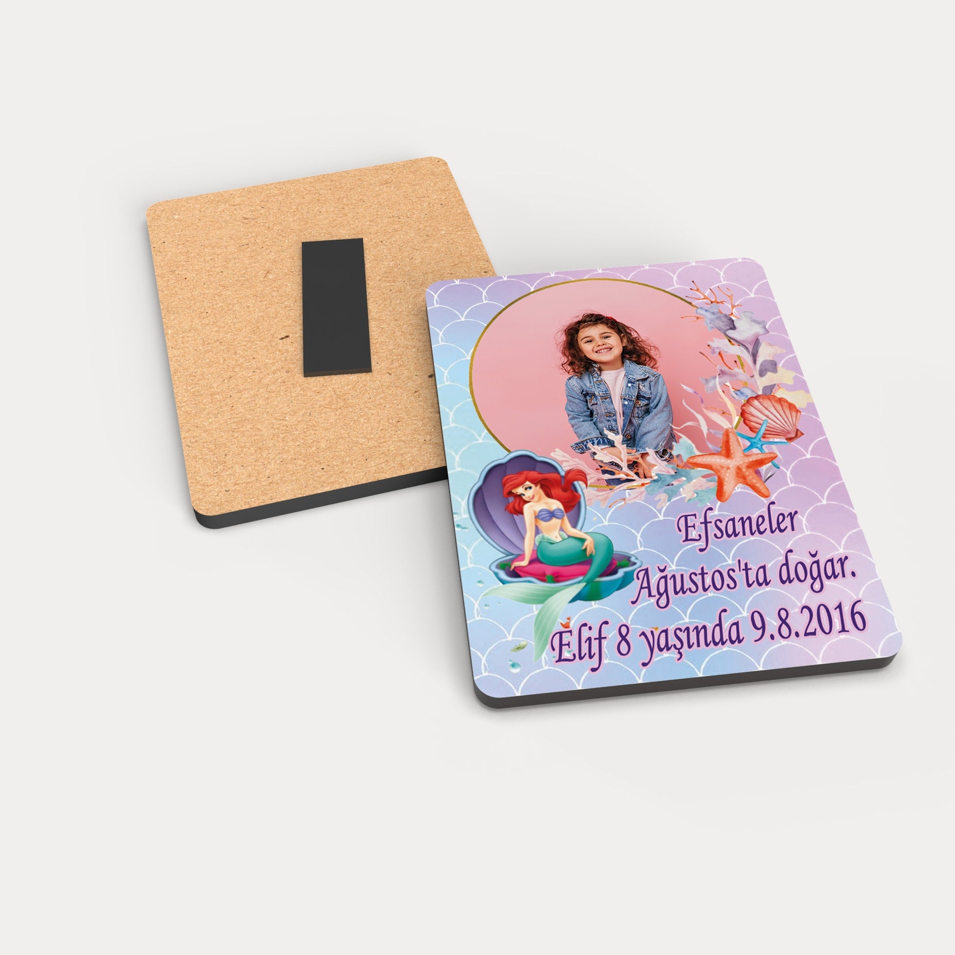 Deniz Kızı Temalı Ahşap Magnet