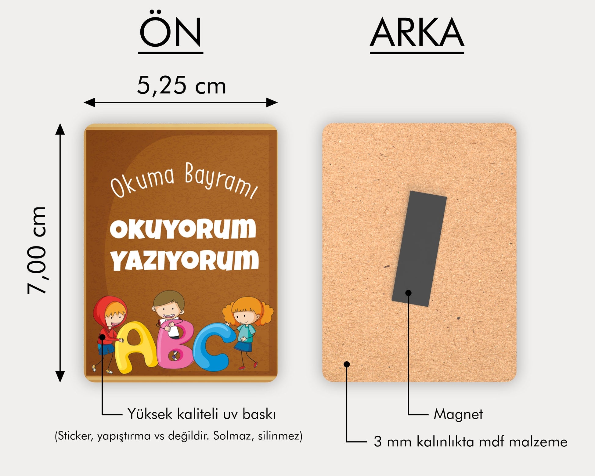 Okuma Bayramı Temalı Ahşap Magnet