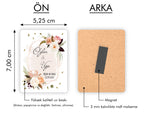 Soft Çiçek Çelenk Desenli Ahşap Magnet