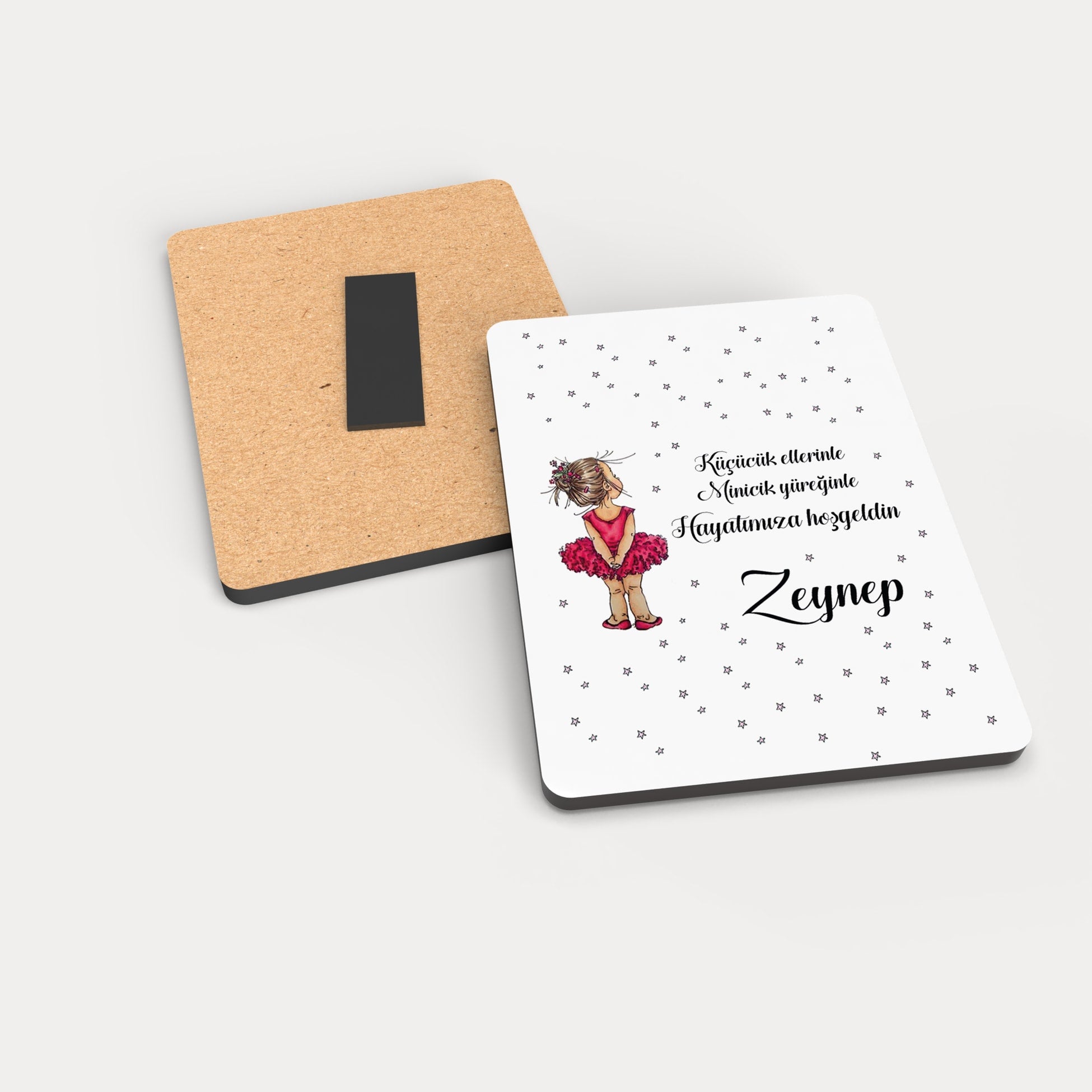 Kız Bebek Temalı Ahşap Magnet