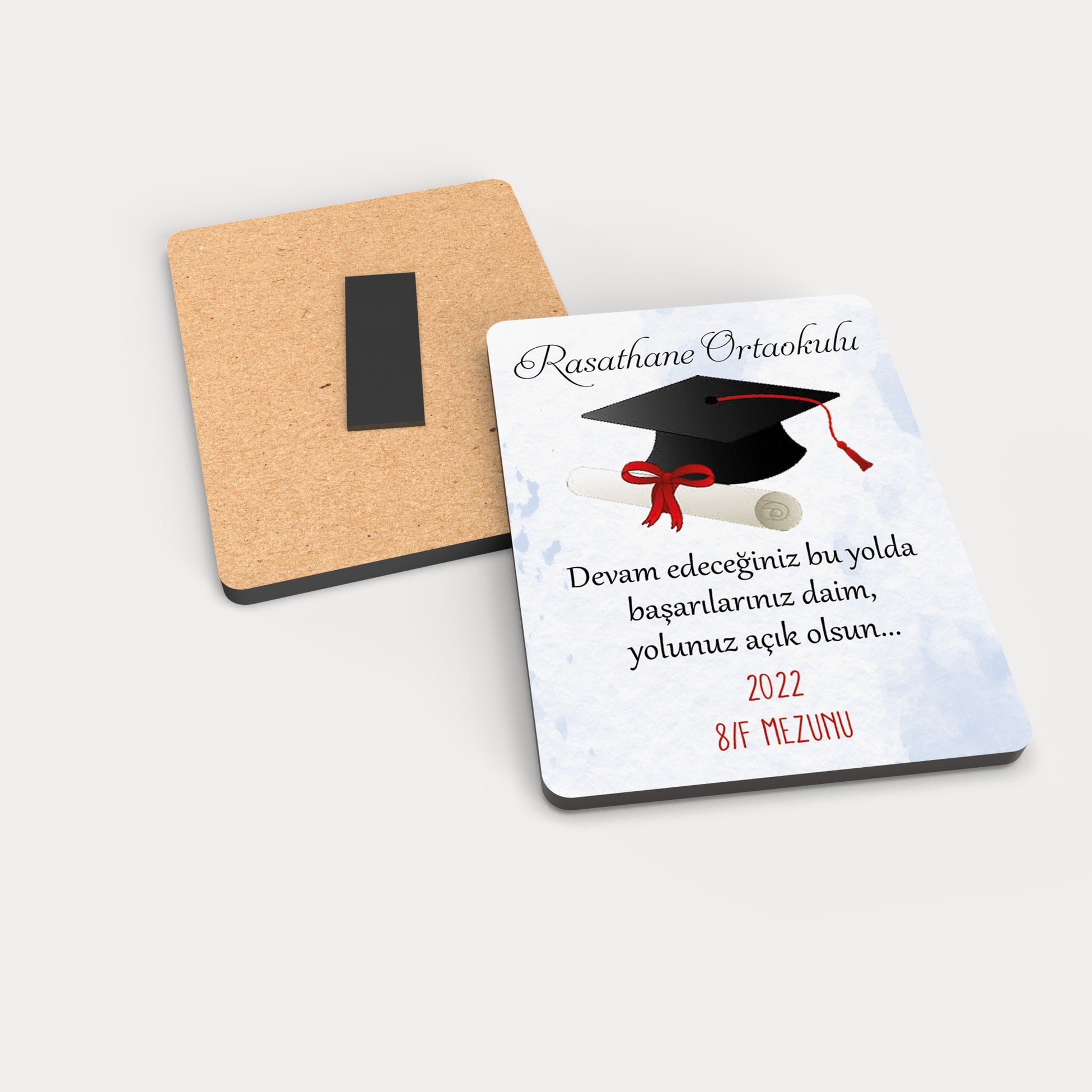Mezuniyet Temalı Ahşap Magnet