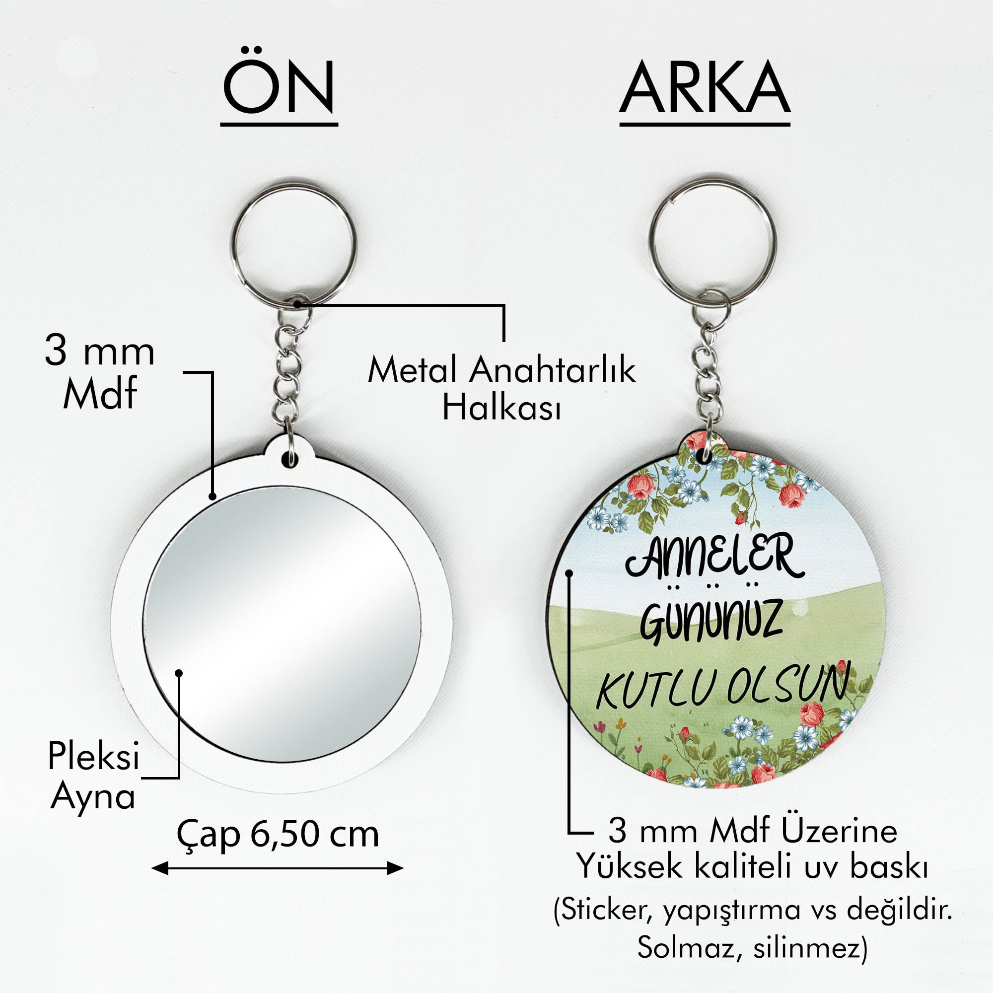 Anneler Günü Temalı Anahtarlıklı Ayna