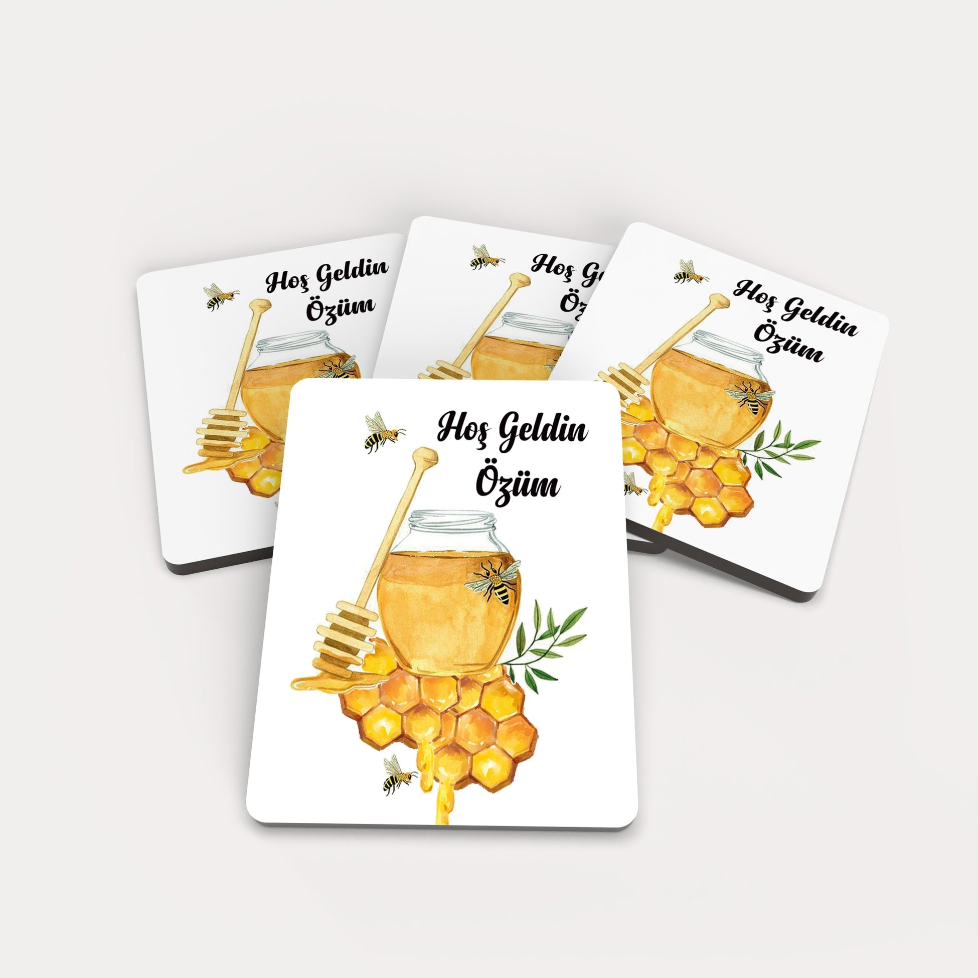 Bal Temalı Ahşap Magnet