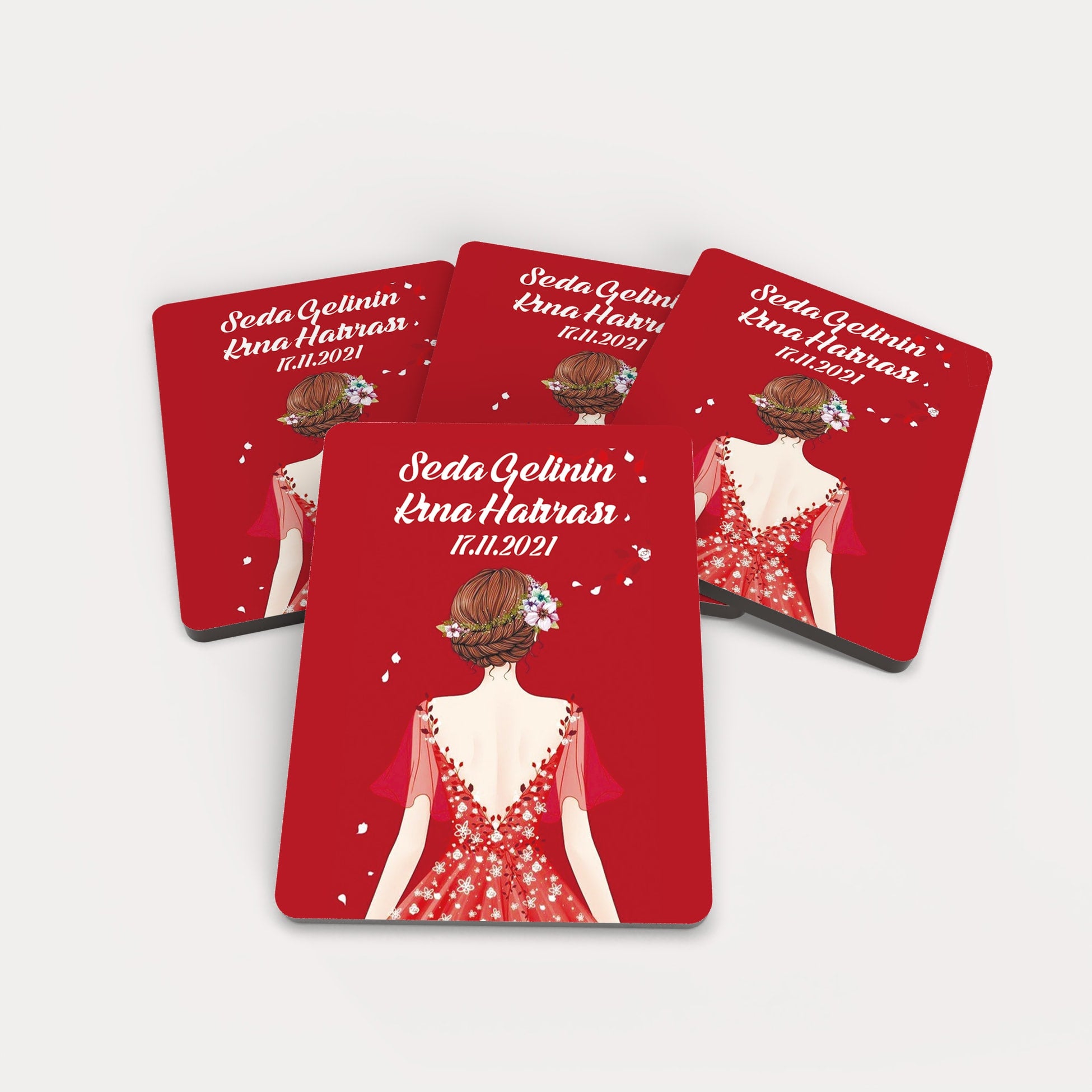 Kına Kızı Temalı Ahşap Magnet