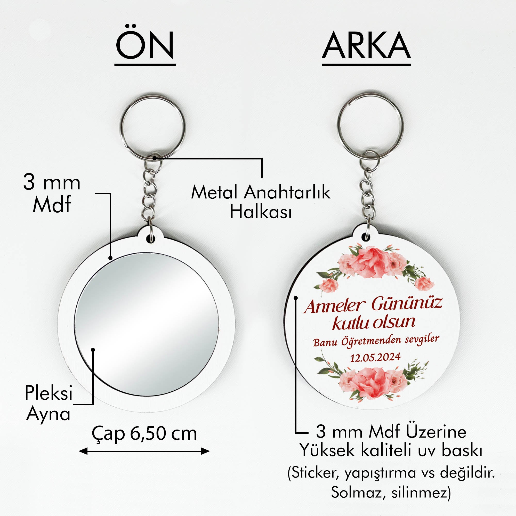 Bekarlığa Veda Temalı Anahtarlıklı Ayna
