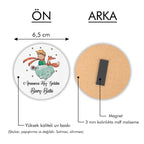 Küçük Prens Figürlü Yuvarlak Ahşap Magnet