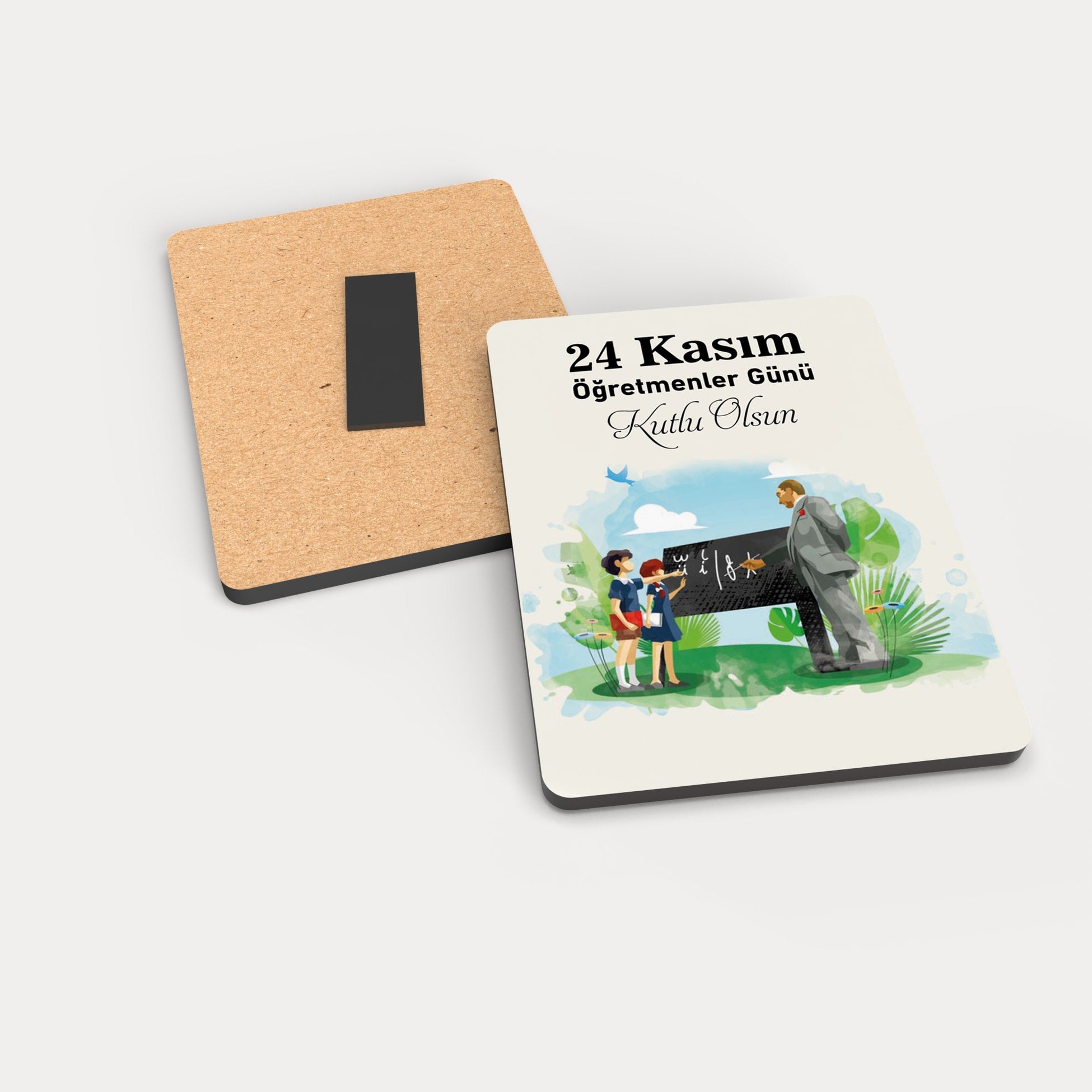 Öğretmenler Günü Temalı Ahşap Magnet