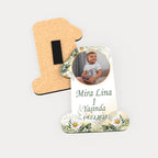 Papatya Desenli Ahşap Magnet