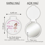 Balerin Kız Desenli Yuvarlak Ayna