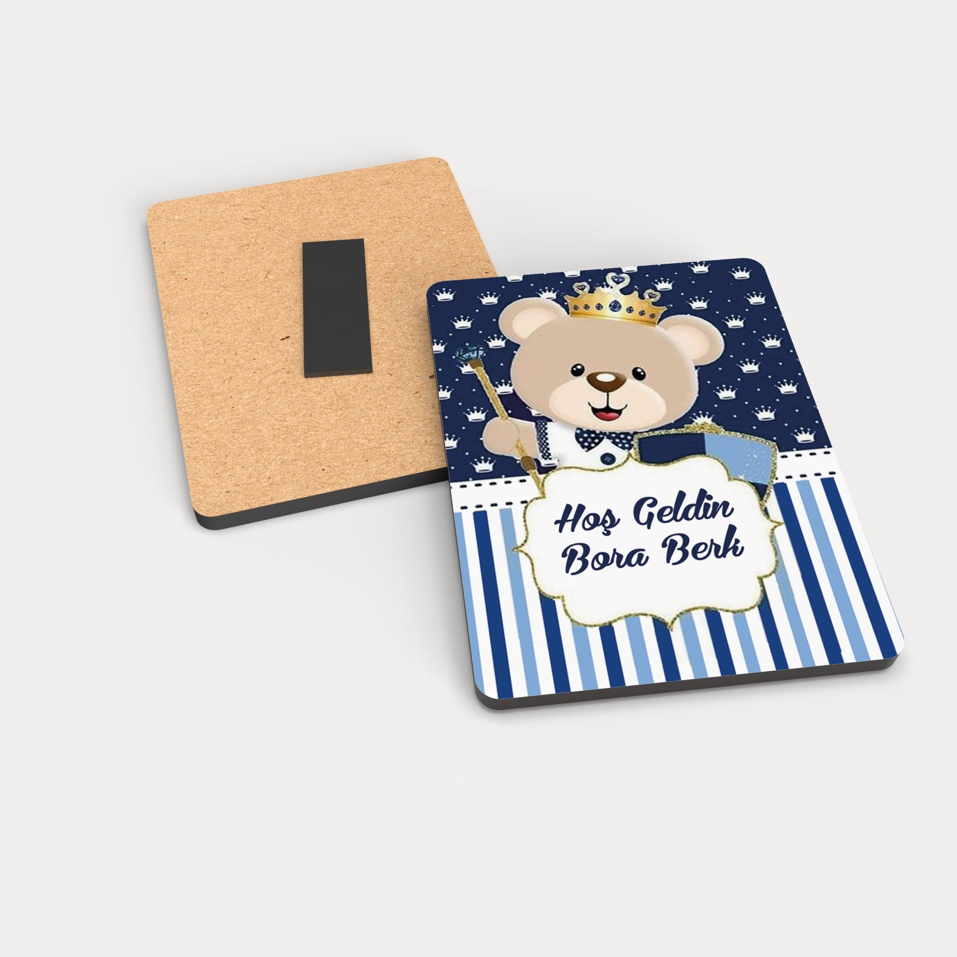 Ayıcık Desenli Ahşap Magnet