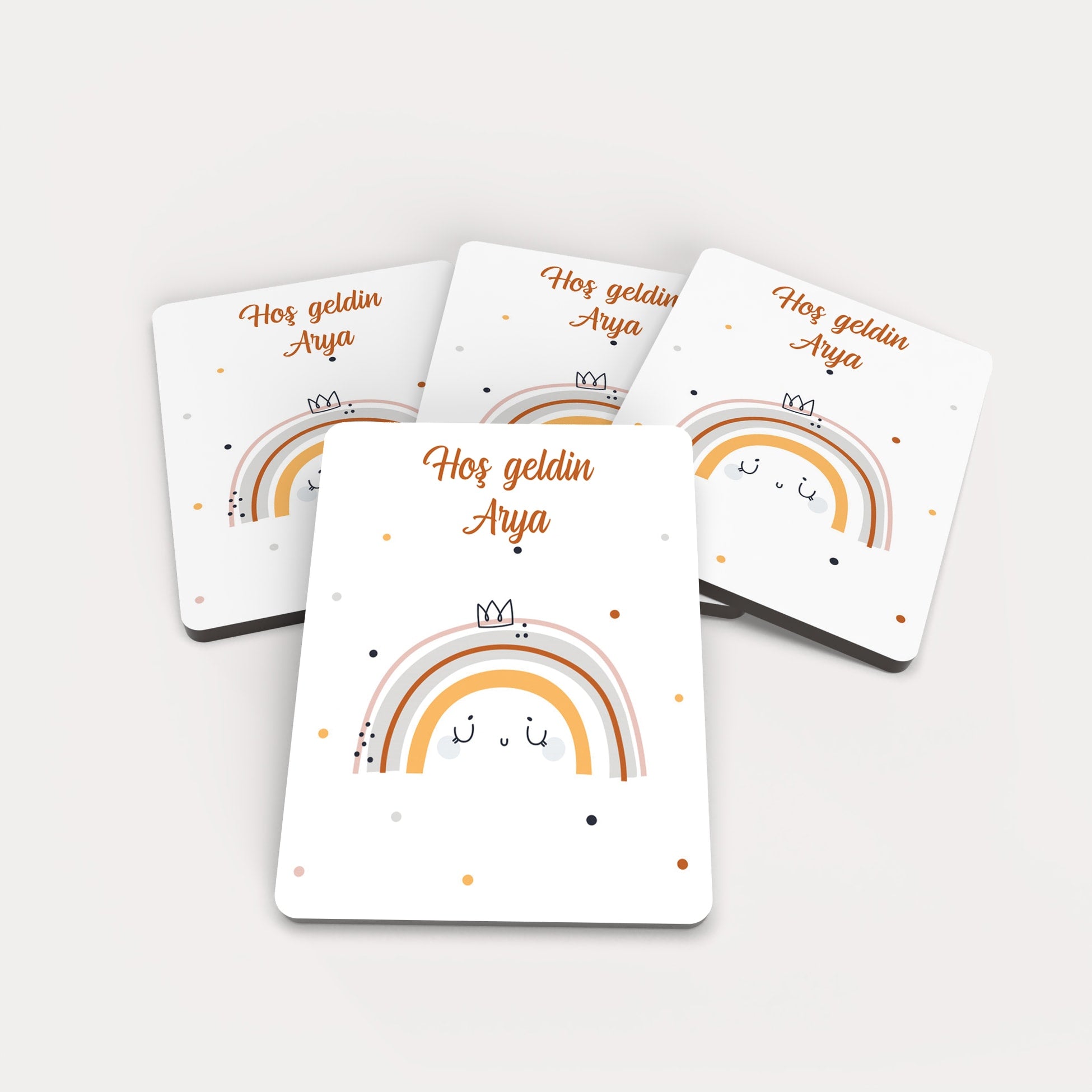 Gökkuşağı Desenli Ahşap Magnet