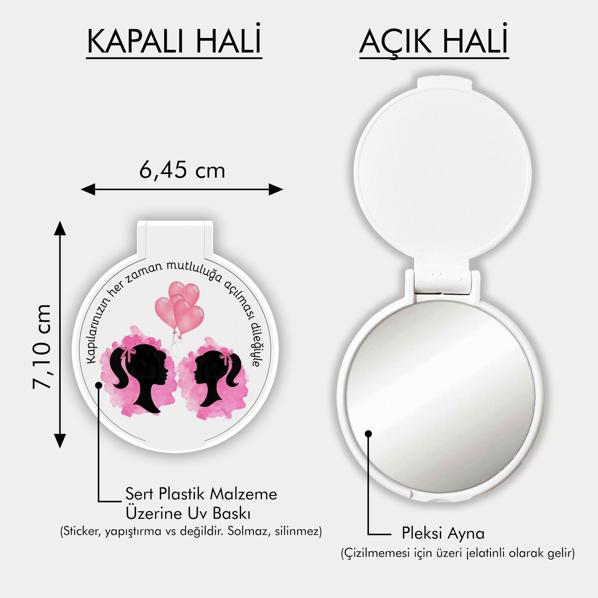 İkiz Kız Temalı Yuvarlak Ayna