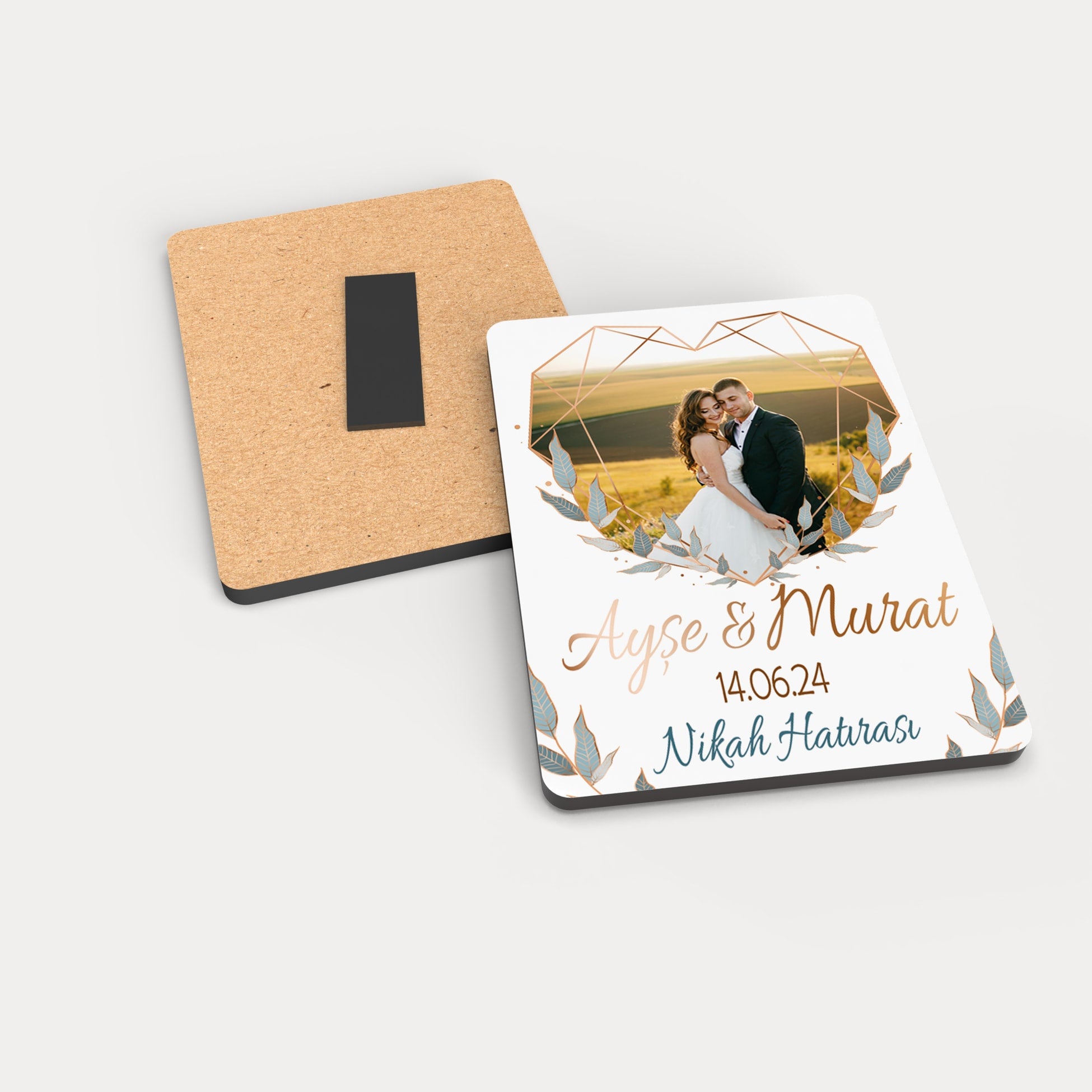 Nikah Hatırası Temalı Ahşap Magnet