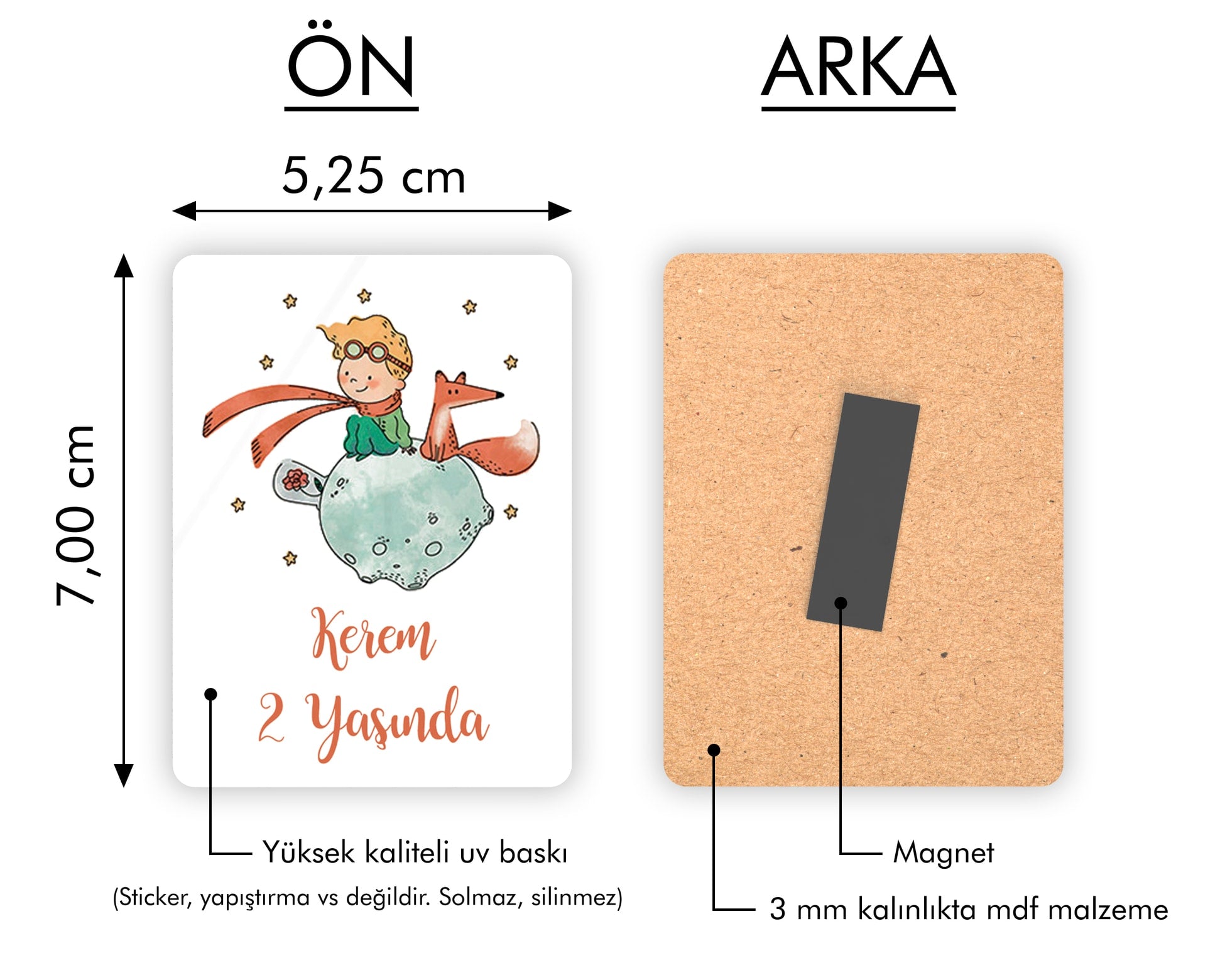 Küçük Prens Figürlü Ahşap Magnet