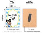 Mıckey Mouse Desenli Ahşap Magnet