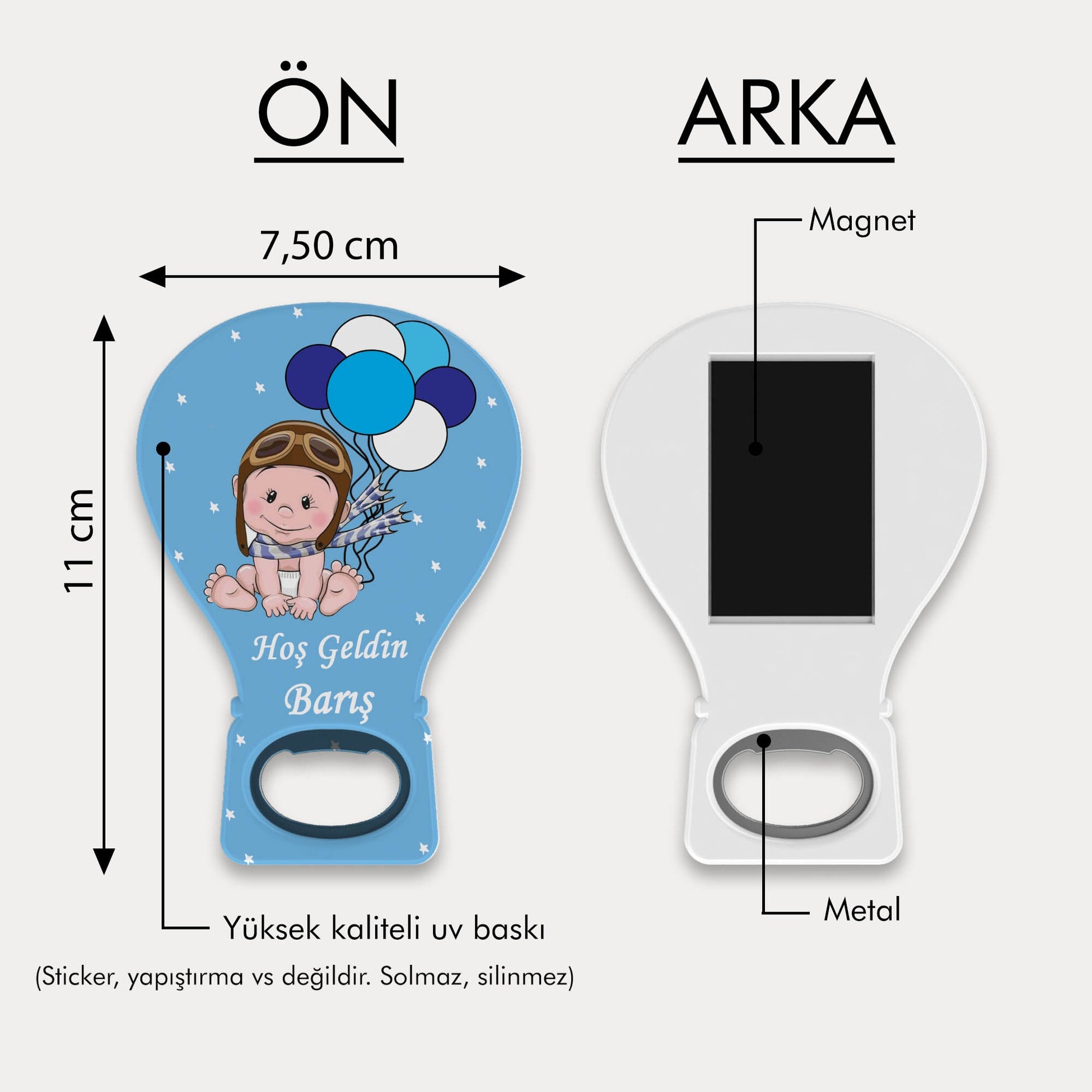 Pilot Bebek Temalı Balon Açacak Magnet
