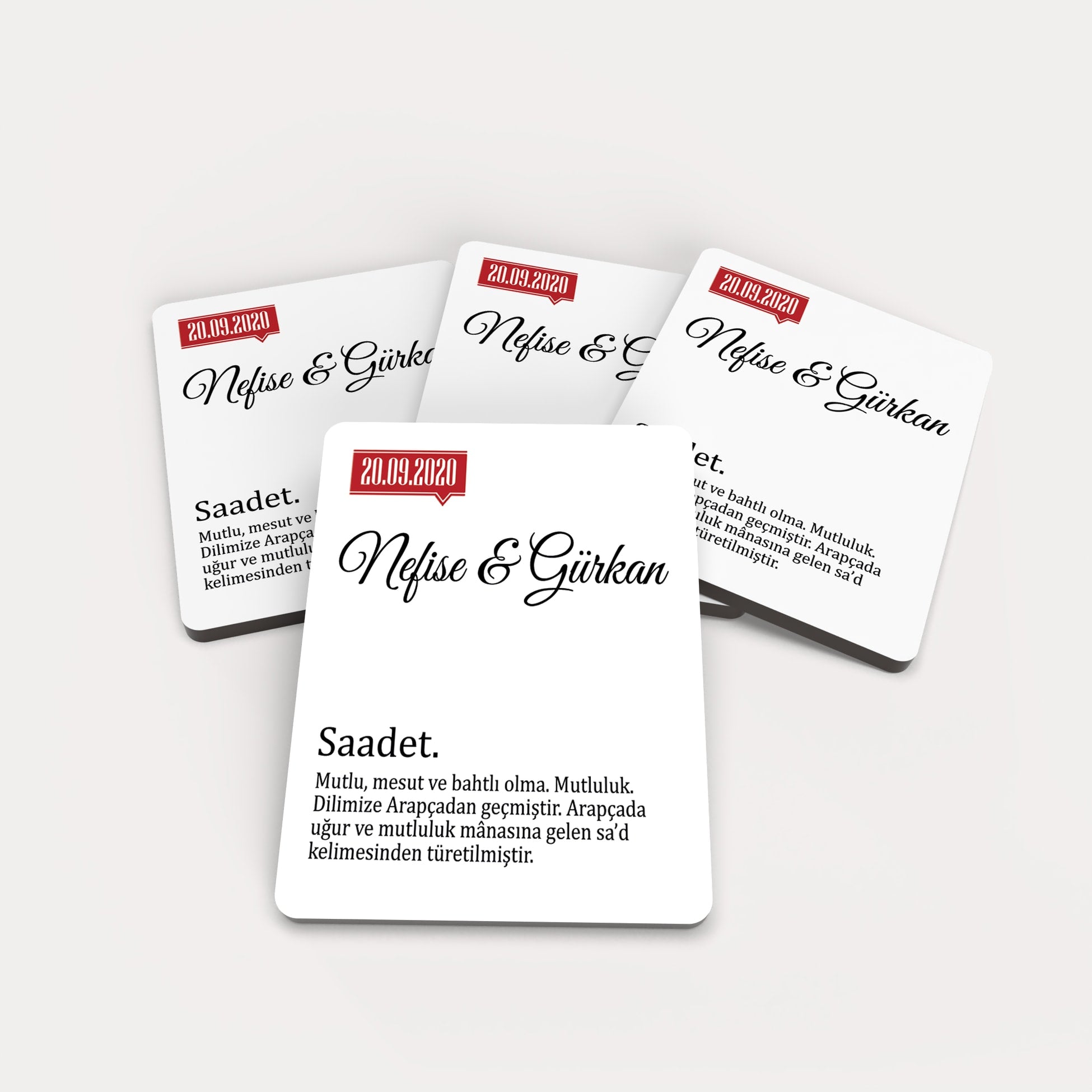 Saadet Yazılı Ahşap Magnet