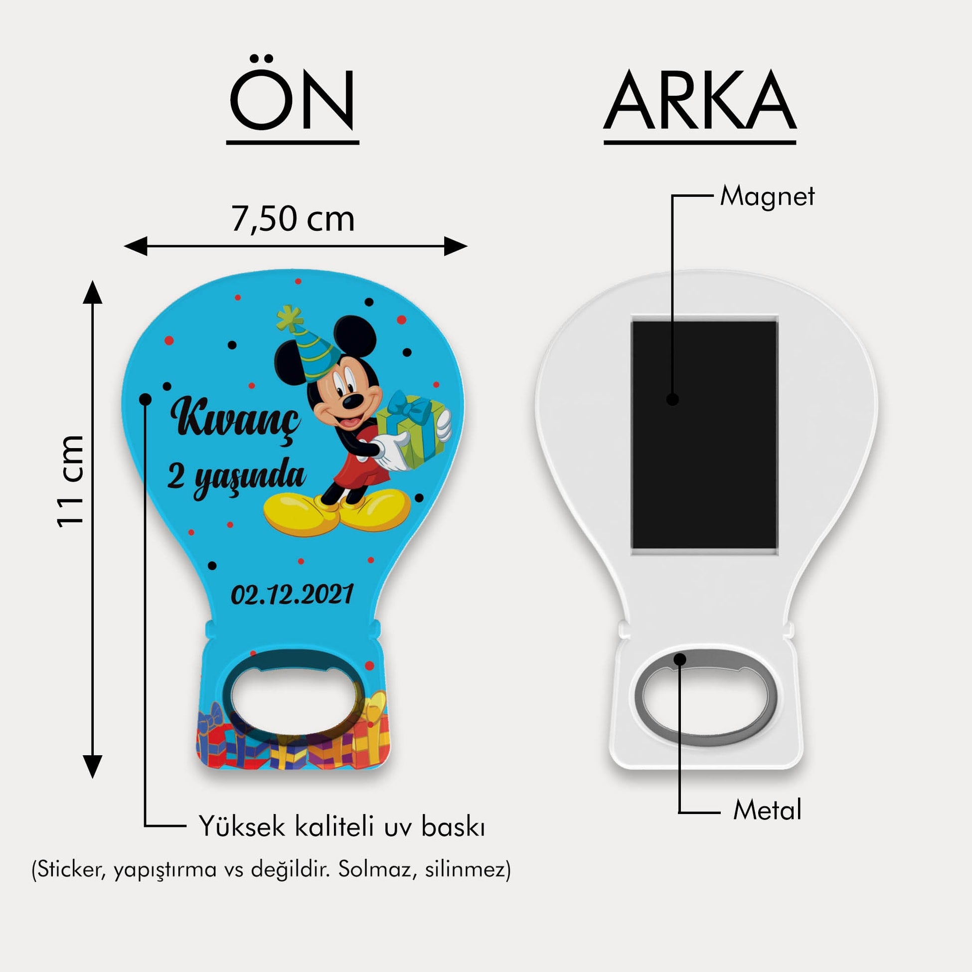 Mickey Mouse Temalı Balon Açacak Magnet