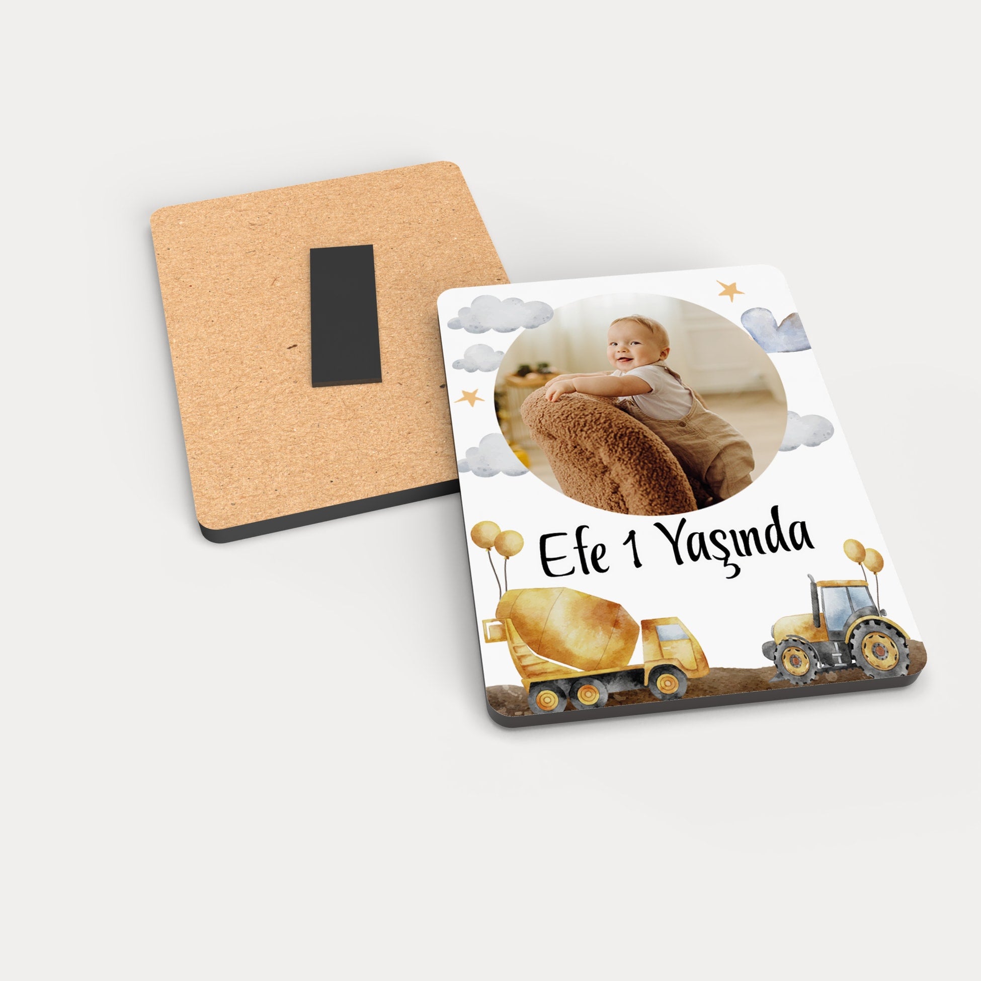 İnşaat Temalı Ahşap Magnet